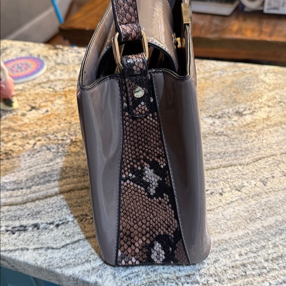 Dune London Glossy Taupe Shoulder Bag - Picture 6 of 6